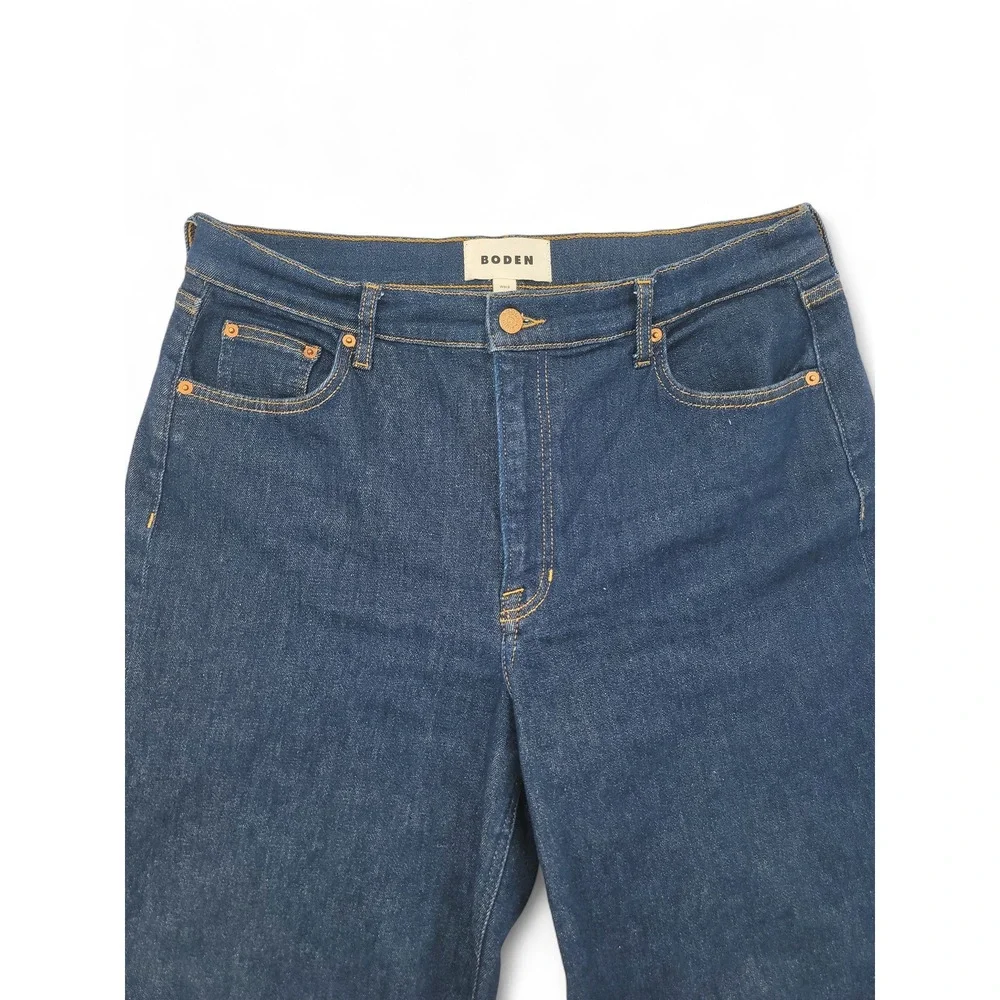 Boden Wide Leg Jeans Size 31 High Rise‎ Dark Wash Denim Minimalist Style EUC - Picture 2 of 6